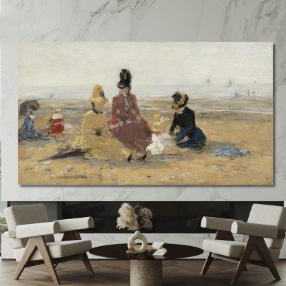 Sulla Spiaggia A Trouville Eugène Boudin ebd99 quadro stampato su tela