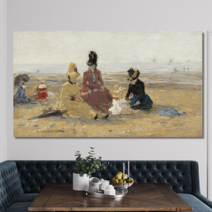 Sulla Spiaggia A Trouville Eugène Boudin ebd99 quadro stampato su tela