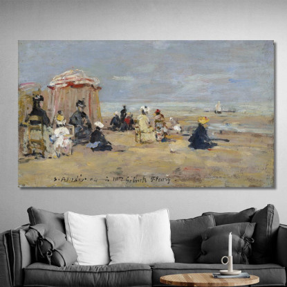 Sulla Spiaggia Eugène Boudin ebd100 quadro stampato su tela
