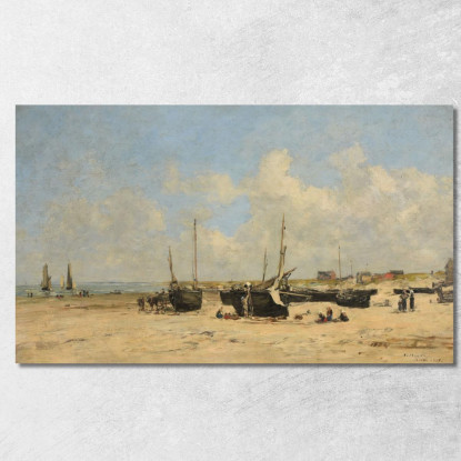 Spiaggia Di Berck A Bassa Marea Eugène Boudin ebd106 quadro stampato su tela