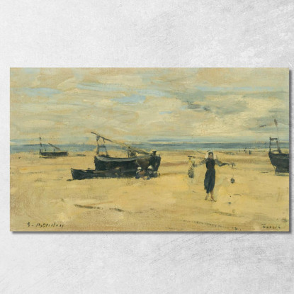Spiagge Con Barche Arenate Eugène Boudin ebd107 quadro stampato su tela