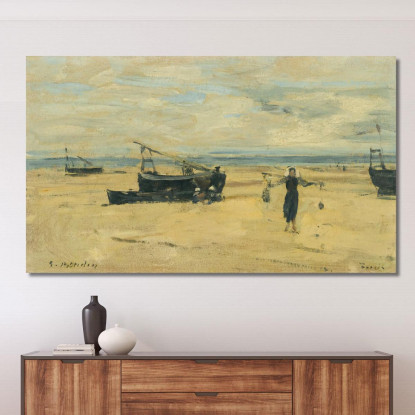 Spiagge Con Barche Arenate Eugène Boudin ebd107 quadro stampato su tela