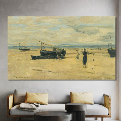 Spiagge Con Barche Arenate Eugène Boudin ebd107 quadro stampato su tela