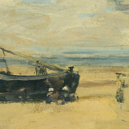 Spiagge Con Barche Arenate Eugène Boudin ebd107 quadro stampato su tela