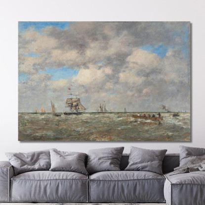 Mare Aperto - I Piloti Eugène Boudin ebd108 quadro stampato su tela