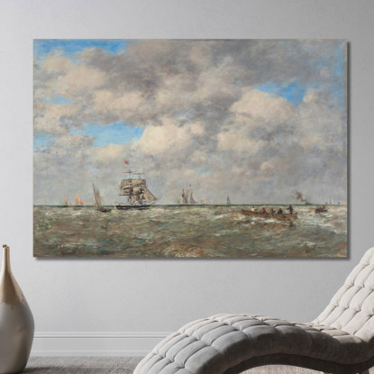 Mare Aperto - I Piloti Eugène Boudin ebd108 quadro stampato su tela