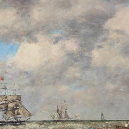 Mare Aperto - I Piloti Eugène Boudin ebd108 quadro stampato su tela