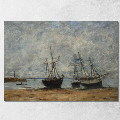 Portrieux - Il Porto A Bassa Marea Eugène Boudin ebd109 quadro stampato su tela