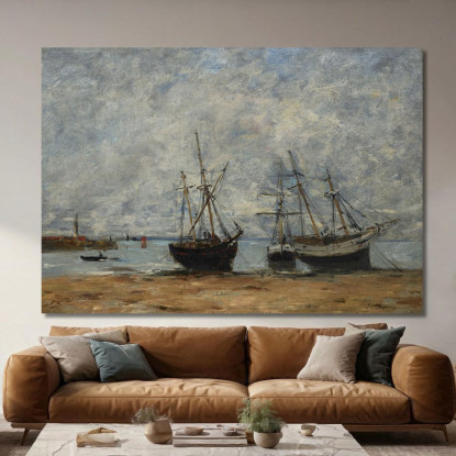 Portrieux - Il Porto A Bassa Marea Eugène Boudin ebd109 quadro stampato su tela