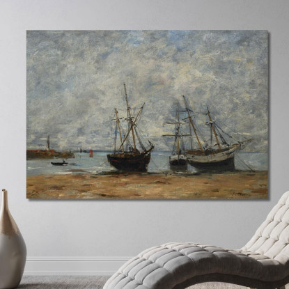 Portrieux - Il Porto A Bassa Marea Eugène Boudin ebd109 quadro stampato su tela