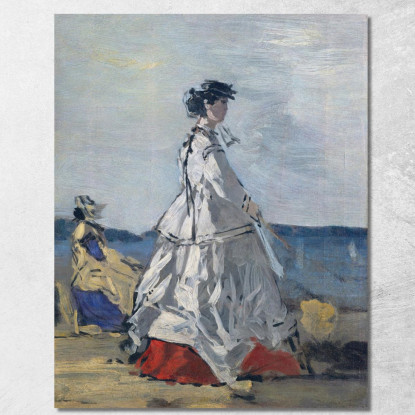 Principessa Pauline Metternich Sulla Spiaggia Eugène Boudin ebd111 quadro stampato su tela