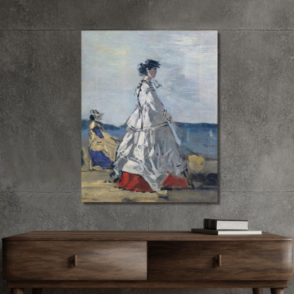 Principessa Pauline Metternich Sulla Spiaggia Eugène Boudin ebd111 quadro stampato su tela