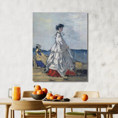 Principessa Pauline Metternich Sulla Spiaggia Eugène Boudin ebd111 quadro stampato su tela