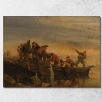 Pescatori Sulla Riva Eugène Boudin ebd112 quadro stampato su tela