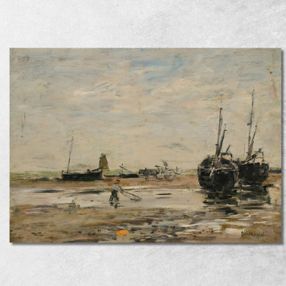 Riva Di Berck A Bassa Marea Eugène Boudin ebd115 quadro stampato su tela