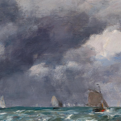 Barche A Vela Vicino A Trouville Eugène Boudin ebd117 quadro stampato su tela