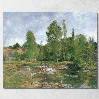 Saint-Céneri - Lo Stagno Eugène Boudin ebd118 quadro stampato su tela