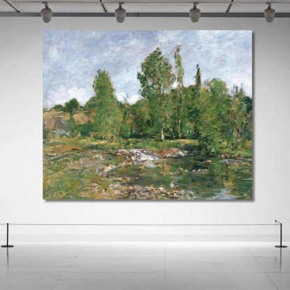 Saint-Céneri - Lo Stagno Eugène Boudin ebd118 quadro stampato su tela