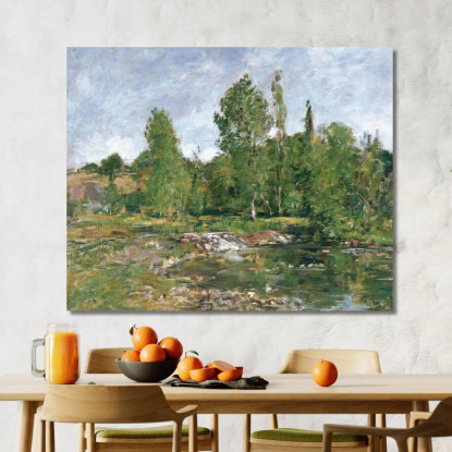 Saint-Céneri - Lo Stagno Eugène Boudin ebd118 quadro stampato su tela