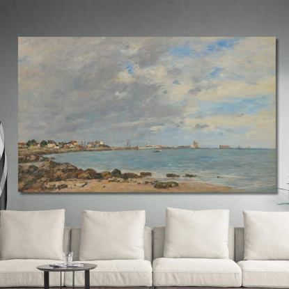 Saint-Vaast-La-Hougue - La Baia Eugène Boudin ebd119 quadro stampato su tela