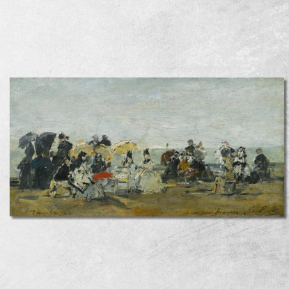 Scena Di Spiaggia A Trouville 2 Eugène Boudin ebd122 quadro stampato su tela