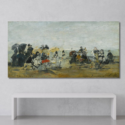 Scena Di Spiaggia A Trouville 2 Eugène Boudin ebd122 quadro stampato su tela