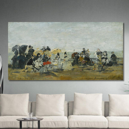 Scena Di Spiaggia A Trouville 2 Eugène Boudin ebd122 quadro stampato su tela