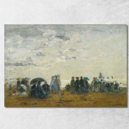 Scena Di Spiaggia A Trouville Eugène Boudin ebd123 quadro stampato su tela