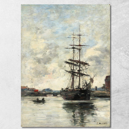 Nave Sulla Touques Eugène Boudin ebd126 quadro stampato su tela