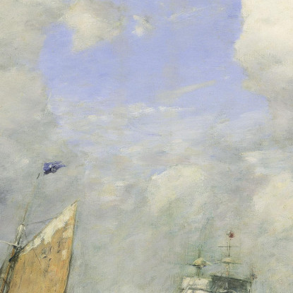 Navi E Barche A Vela Che Lasciano Le Havre Eugène Boudin ebd127 quadro stampato su tela