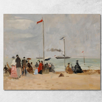 Sulla Spiaggia Di Trouville Eugène Boudin ebd131 quadro stampato su tela