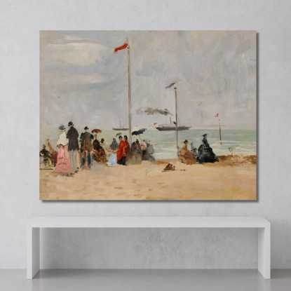 Sulla Spiaggia Di Trouville Eugène Boudin ebd131 quadro stampato su tela