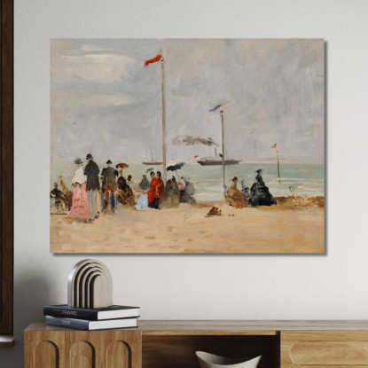 Sulla Spiaggia Di Trouville Eugène Boudin ebd131 quadro stampato su tela