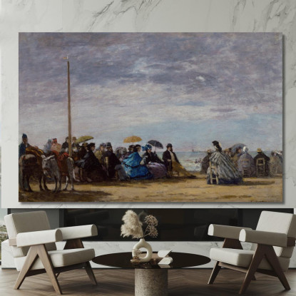 La Spiaggia 2 Eugène Boudin ebd132 quadro stampato su tela