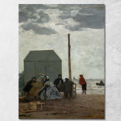 La Spiaggia Di Deauville Eugène Boudin ebd133 quadro stampato su tela