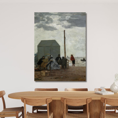 La Spiaggia Di Deauville Eugène Boudin ebd133 quadro stampato su tela