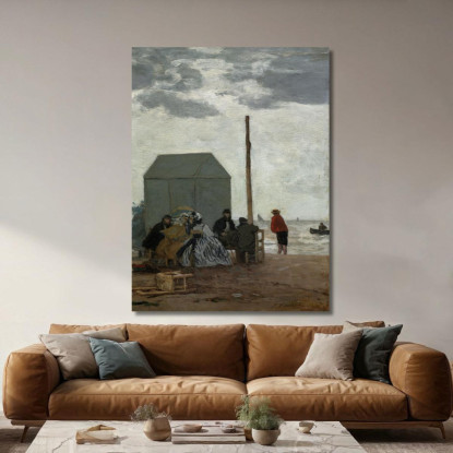 La Spiaggia Di Deauville Eugène Boudin ebd133 quadro stampato su tela