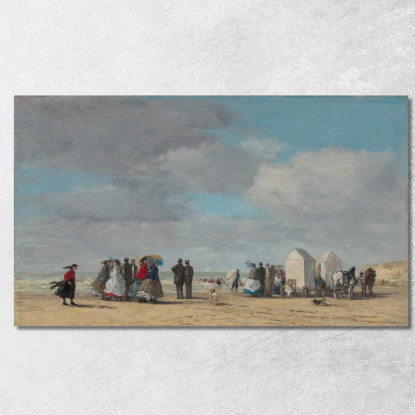 La Spiaggia Di Trouville Eugène Boudin ebd134 quadro stampato su tela