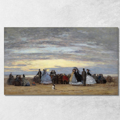 La Spiaggia Di Villerville Eugène Boudin ebd135 quadro stampato su tela