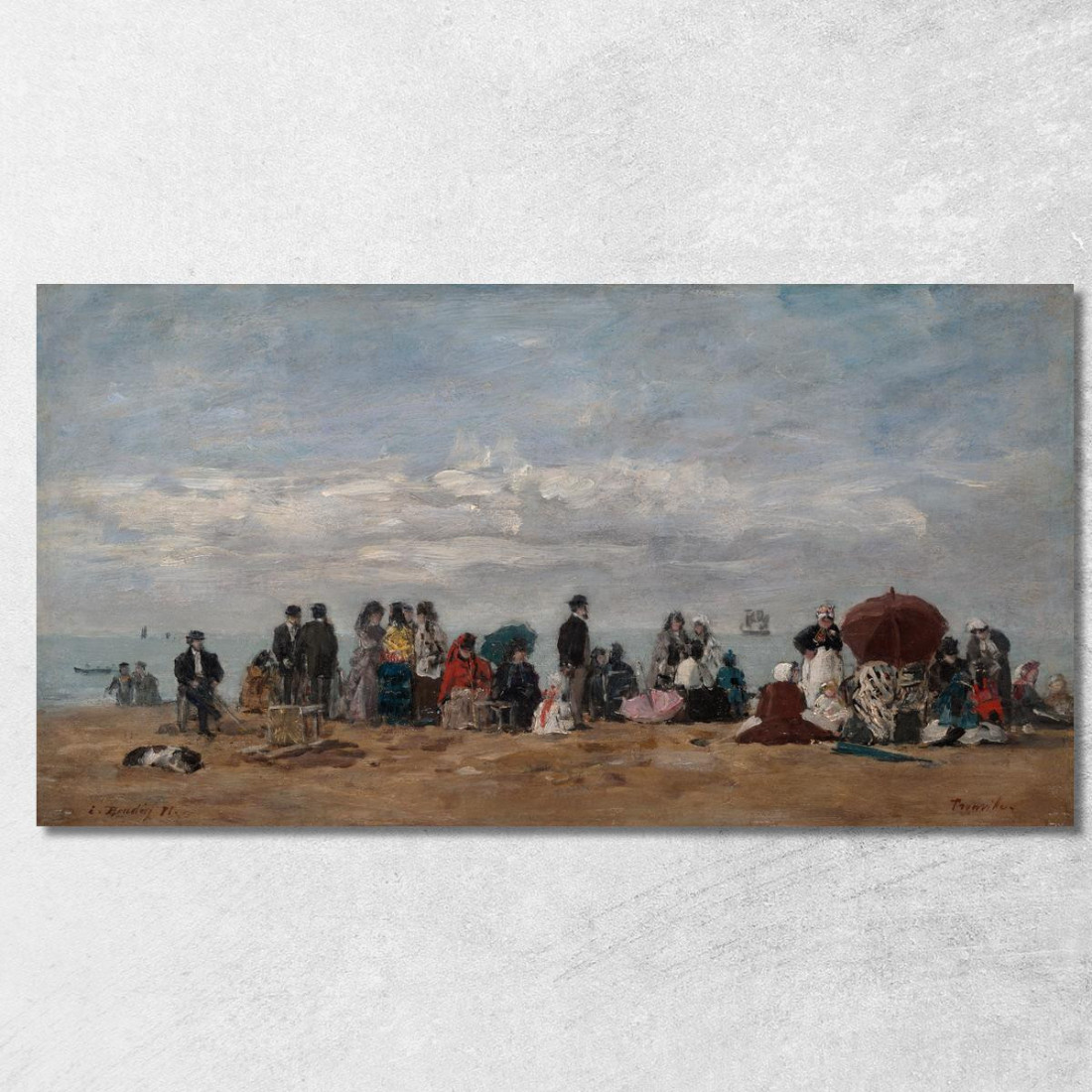 La Spiaggia Di Trouville Eugène Boudin ebd136 quadro stampato su tela