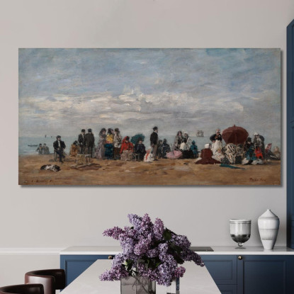 La Spiaggia Di Trouville Eugène Boudin ebd136 quadro stampato su tela