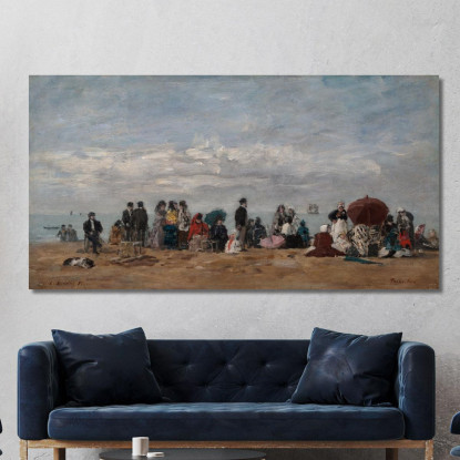 La Spiaggia Di Trouville Eugène Boudin ebd136 quadro stampato su tela