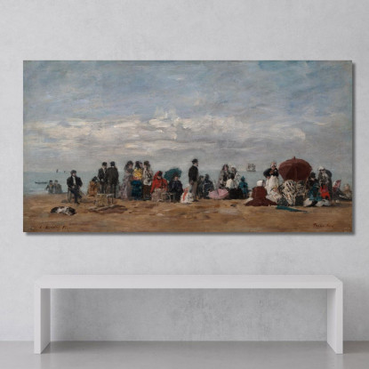 La Spiaggia Di Trouville Eugène Boudin ebd136 quadro stampato su tela