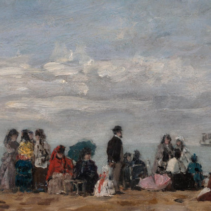 La Spiaggia Di Trouville Eugène Boudin ebd136 quadro stampato su tela