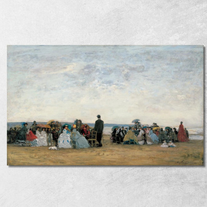 La Spiaggia Vicino A Trouville Eugène Boudin ebd137 quadro stampato su tela
