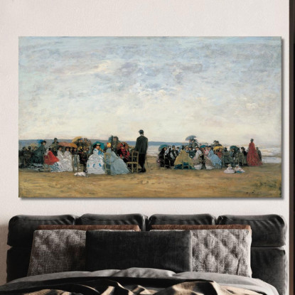 La Spiaggia Vicino A Trouville Eugène Boudin ebd137 quadro stampato su tela