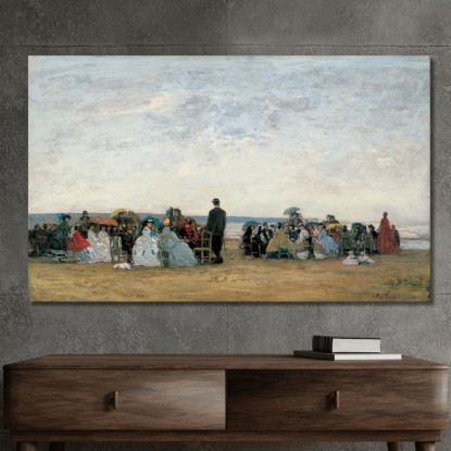 La Spiaggia Vicino A Trouville Eugène Boudin ebd137 quadro stampato su tela