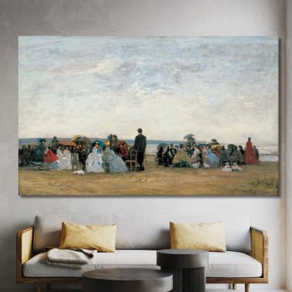 La Spiaggia Vicino A Trouville Eugène Boudin ebd137 quadro stampato su tela
