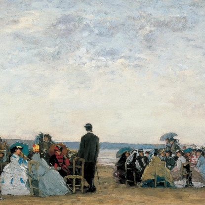 La Spiaggia Vicino A Trouville Eugène Boudin ebd137 quadro stampato su tela