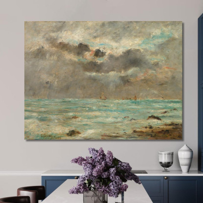 La Costa Di Trouville Eugène Boudin ebd139 quadro stampato su tela
